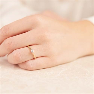 Solitairering i 14 kt. Guld - 0,15 ct