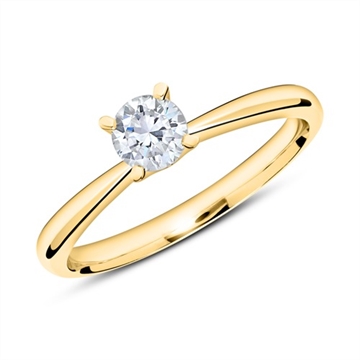 Solitairering 14 kt. Guld med Diamant - 0,50 ct.