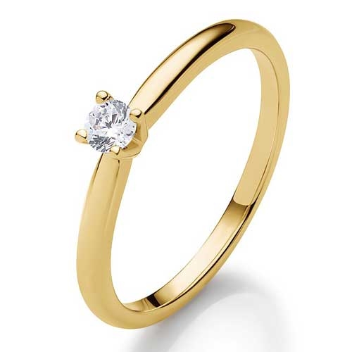 BARTOLI Solitairering i 14 kt. Guld med Diamant - 0,10 ct