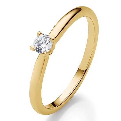 BARTOLI Solitairering i 14 kt. Guld med Diamant - 0,15 ct