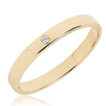 Vielsesring i Guld med Diamant 0,01 ct - 2,5 mm