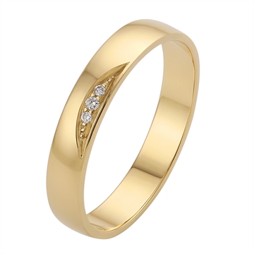 BARTOLI First vielsesring i Guld med brillanter 0,02 ct. - 3,5 mm