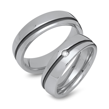 Vielsesringe med Zirkoniasten - 6 mm