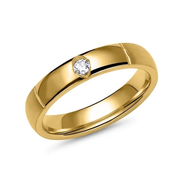 Vielsesrig i Guld med Diamant 0,07 ct.