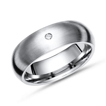 Vielsesring i Titanium med Diamant 0,02 ct. - 6 mm