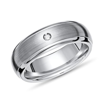 Vielsesring i Titanium med Diamant 0,02 ct. - 6 mm