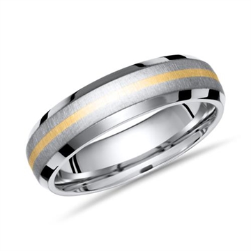 Vielsesring i Titanium og 14 kt. Guld - 6 mm