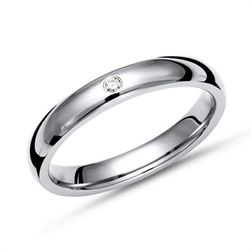 Vielsesring i Titanium med Diamant 0,02 ct. - 3 mm