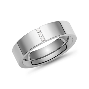 Vielsesring i Titanium med Diamanter 