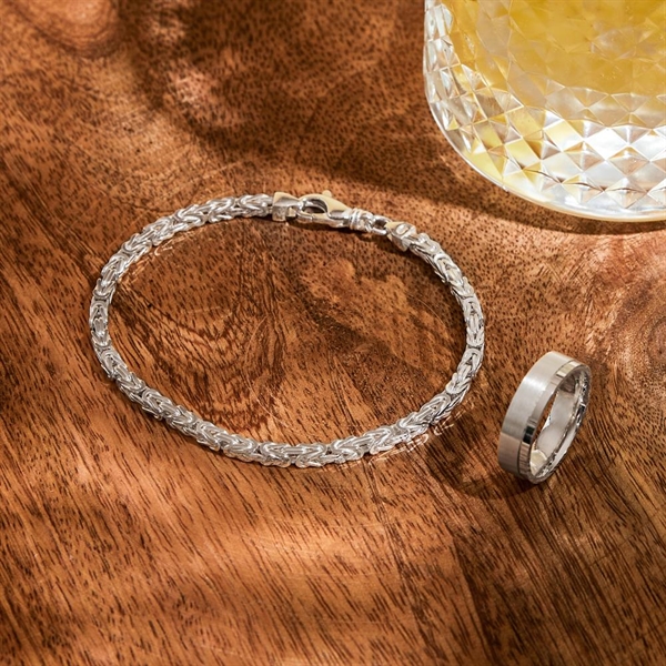 Kongearmbånd i Sølv - 3,5 mm fra 17 cm
