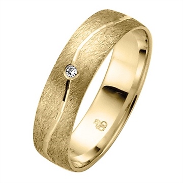 BARTOLI First vielsesring i 14 kt. Guld med Diamant 0,01 ct - 5 mm