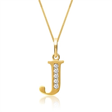 Collier i 8 kt. Guld med "J"