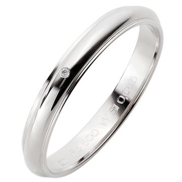 BARTOLI First vielsesring i 14 kt. Hvidguld med Diamant 0,005 ct - 3 mm