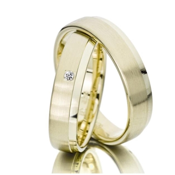 Vielsesringe i Guld med Diamant 0,02 ct.- 5 mm