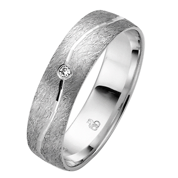 BARTOLI First vielsesring i 8 kt. Hvidguld med diamant 0,01 ct- 5,0 mm