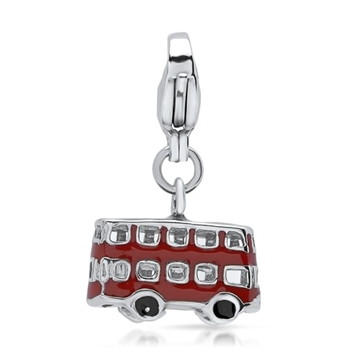 Charms i sølvfarvet Stål med Londonbus