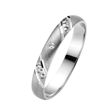 Vielsesring i Palladium med Diamant - 3 mm