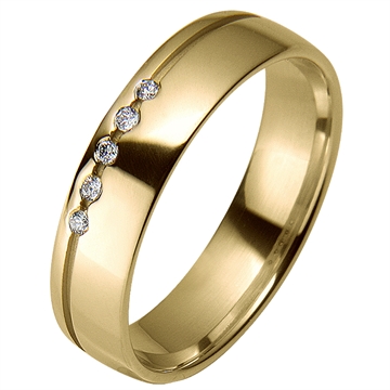 BARTOLI First vielsesring i Guld med Diamanter 0,05 ct. - 5 mm