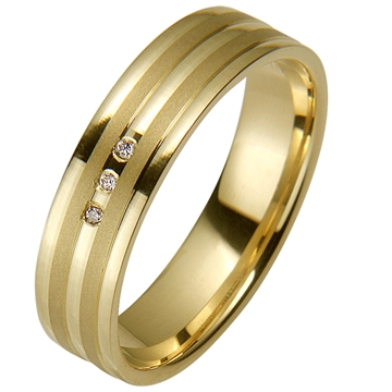 Vielsesring i 8 kt. Guld med Diamant 0,02 ct. - 5 mm