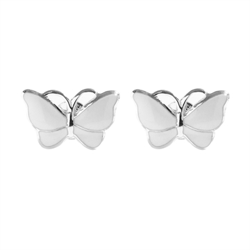 Ørestikker i sølv med sommerfugle