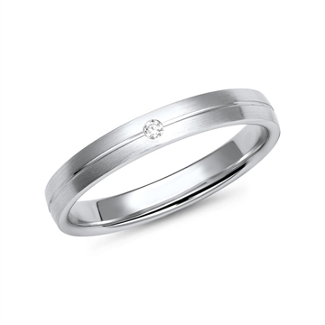 Vielsesring i Hvidguld med Diamant 0,02 ct