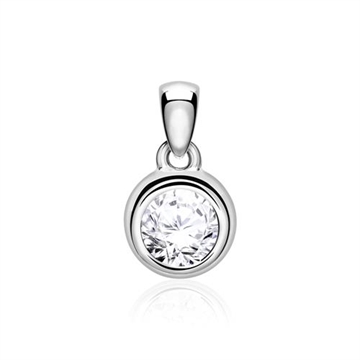Diamantvedhæng i 14 kt. Hvidguld med Diamant - 0,30 ct. 