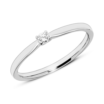 Forlovelsesring i 14 kt. Hvidguld med Diamant - 0,05 ct.