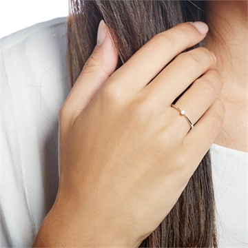 Forlovelsesring i 14 kt. Hvidguld med Diamant - 0,05 ct.