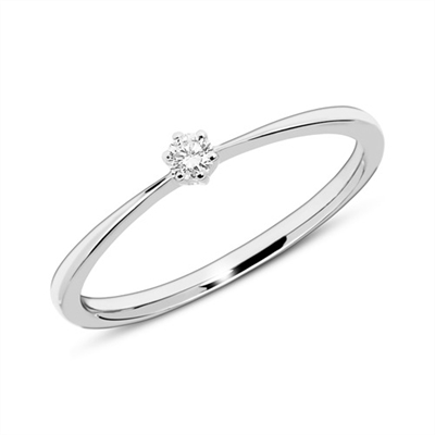 Forlovelsesring i 14 kt. Hvidguld med Diamant - 0,05 ct.