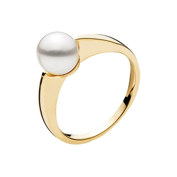 Ring i 14 kt. Guld med  Perle