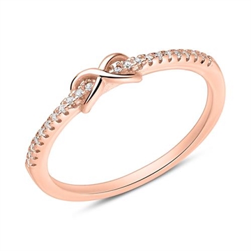 Infinity ring i rosaforgyldt Sølv med Zirkonia