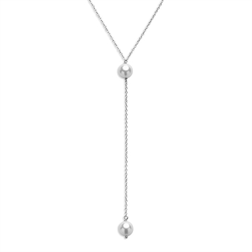 Y - Collier i Sølv med Ferskvandsperler - 45 cm
