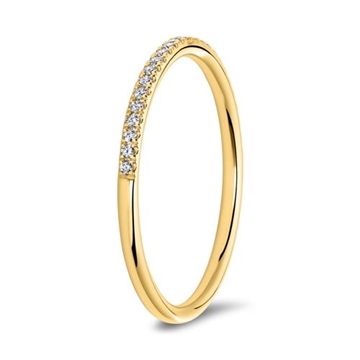 Alliancering i 18 kt. Guld med Diamanter - 0,13 ct.