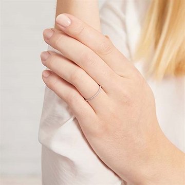Alliancering i 18 kt. Hvidguld med Diamanter - 0,13 ct.