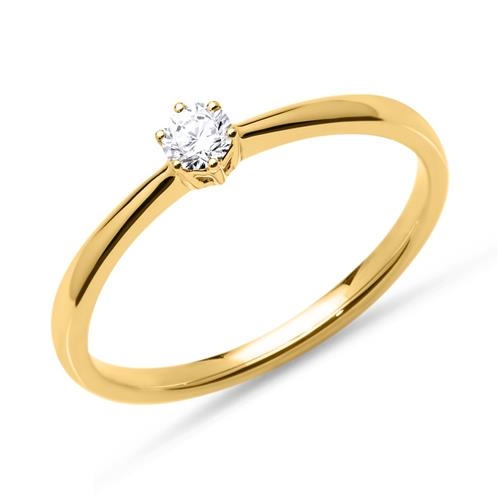 Forlovelsesring i 14 kt. Guld med Diamant - 0,15 ct.