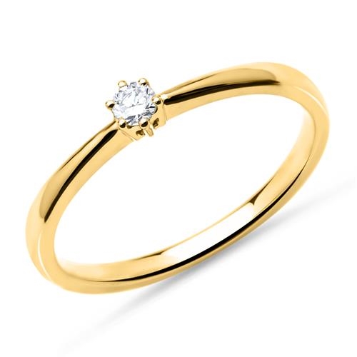 Forlovelsesring i 14 kt. Guld med Diamant - 0,10 ct.