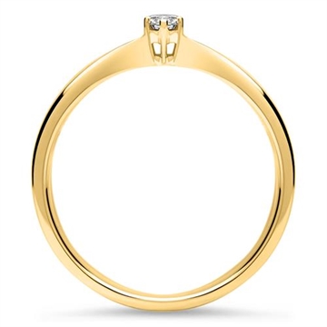 Forlovelsesring i 14 kt. Guld med Diamant - 0,10 ct.