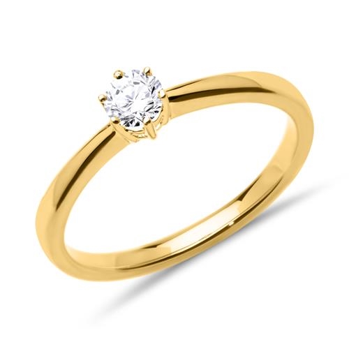 Forlovelsesring i 14 kt. Guld med Diamant