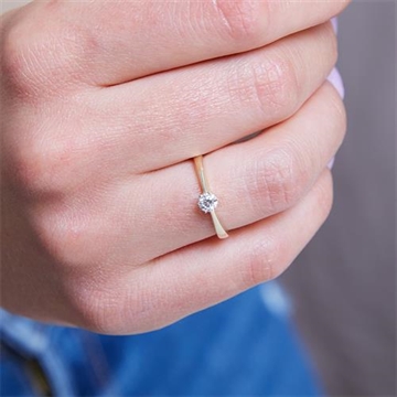 Forlovelsesring i 14 kt. Guld med Diamant - 0,25 ct.