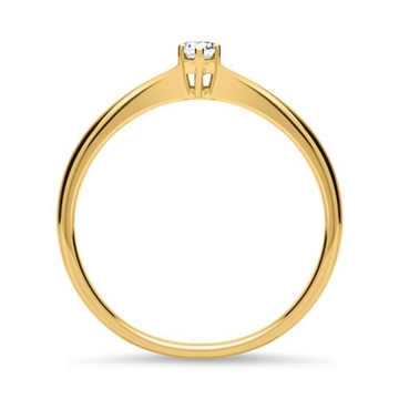 Forlovelsesring i 14 kt. Guld med Diamant - 0,15 ct.