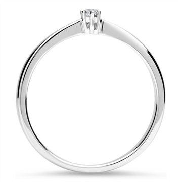 Solitairering i 14 kt. Hvidguld - 0,05 ct