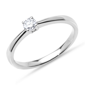 Forlovelsesring i 14 kt. Hvidguld med Diamant - 0,15 ct.