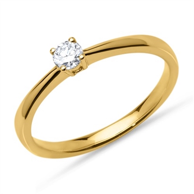 Forlovelsesring i 14 kt. Guld med diamant 0,15 ct.