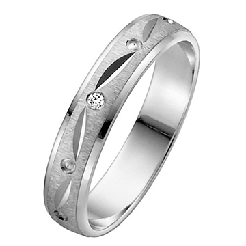 Vielsesring i Palladium med Diamant 0,015 ct. - 4 mm