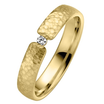 BARTOLI First vielsesring i Guld med brillant 0,04 ct - 4 mm