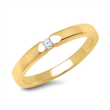 Forlovelsesring i 14 kt. Guld med diamant 0,05 ct.