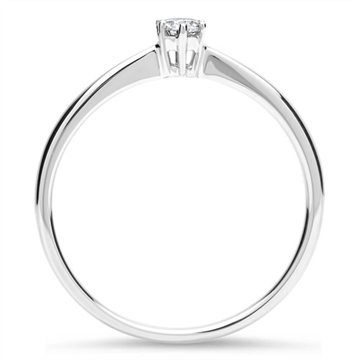 Forlovelsesring i 14 kt. Hvidguld med Diamant - 0,15 ct