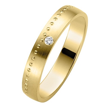 Vielsesring i Guld med Diamant 0,02 ct. 