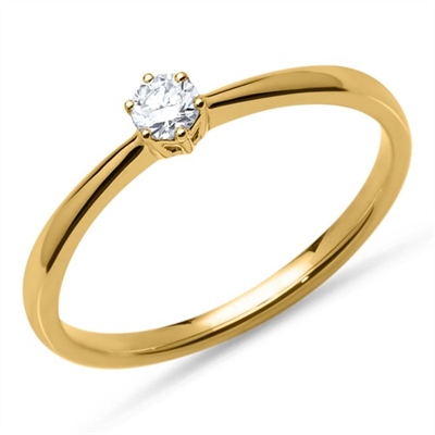 Forlovelsesring i 14 kt. Guld med Diamant 0,15 ct.