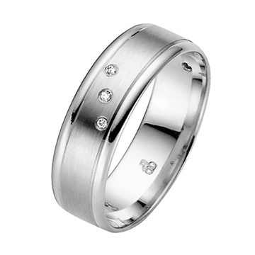 Vielsesring i Palladium med Diamant 0,015 ct. - 6 mm